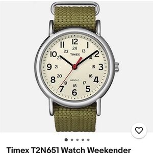 Timex Weekender with Olive Green Strap and Cream Dial